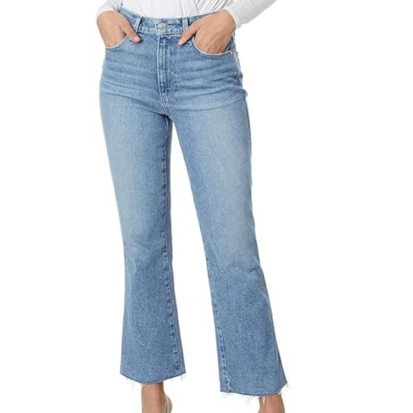 PAIGE Denim - Paige Courtney Raw Hem Distressed Jeans Khristen Wash NWT 26 High Rise